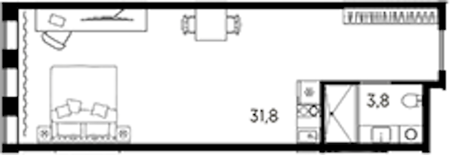 Квартира студия 35.6 м², 2/13 эт., ЖК «AVENIR Industrial»